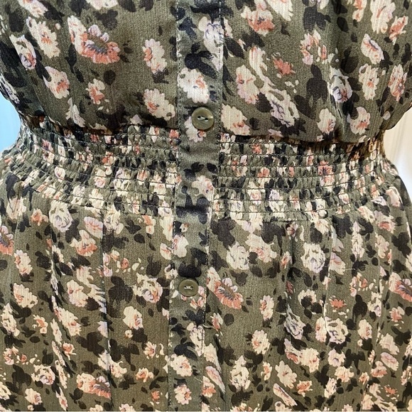 Esprit Urban Casual Floral Flare Midi Dress V-neck Boho Sheer Sleeves Lined 6 - Picture 7 of 16